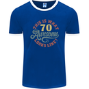 70th Birthday 70 Year Old Awesome Looks Like Mens Ringer T-Shirt FotL Royal Blue/White