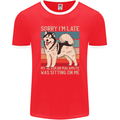 Alaskan Dog Sorry I'm Late Mens Ringer T-Shirt FotL Red/White