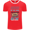 Music in the Soul Heard by the Universe Mens Ringer T-Shirt FotL Red/White