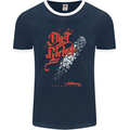 Dirt Rider Motocross MotoX Bike Motosports Mens Ringer T-Shirt FotL Navy Blue/White