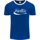 Enjoy Jesus Christ Funny Chiristian Mens Ringer T-Shirt FotL Royal Blue/White