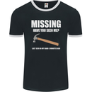 Missing Hammer Funny Carpenter DIY Builder Mens Ringer T-Shirt FotL Black/White