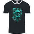 Skull Time Gothic Heavy Metal Rock Music Biker Mens Ringer T-Shirt FotL Black/White