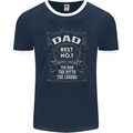 Father's Day No 1 Dad Man Myth Legend Funny Mens Ringer T-Shirt FotL Navy Blue/White