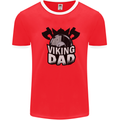 Viking Dad Funny Fathers Day Ragnar Odin Mens Ringer T-Shirt Red/White