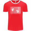 Slave to the System Anti Capitalism Mens Ringer T-Shirt FotL Red/White