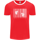 Slave to the System Anti Capitalism Mens Ringer T-Shirt FotL Red/White