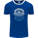 High Speed Junkies Biker Mortorcycle Mens Ringer T-Shirt FotL Royal Blue/White