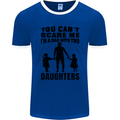 Dad With Two Daughters Funny Fathers Day Mens Ringer T-Shirt FotL Royal Blue/White