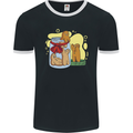 Gingerbread Man Escape Funny Food Mens Ringer T-Shirt FotL Black/White