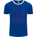Ask About My Knife Collection Funny Chef Mens Ringer T-Shirt FotL Royal Blue/White