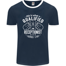 A Qualified Receptionist Looks Like Mens Ringer T-Shirt FotL Navy Blue/White