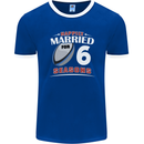 6 Year Wedding Anniversary 6th Rugby Mens Ringer T-Shirt FotL Royal Blue/White