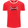 Taekwondo Fighter Mixed Martial Arts MMA Mens Ringer T-Shirt FotL Red/White