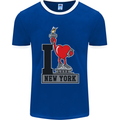 I Love (Heart) New York Mens Ringer T-Shirt FotL Royal Blue/White