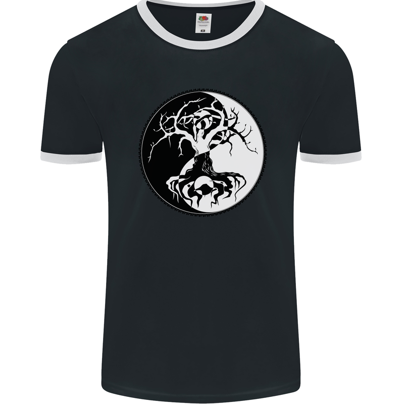 Yggdrasil Tree Mens Ringer T-Shirt FotL Black/White