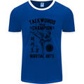 Taekwondo World Champion Martial Arts MMA Mens Ringer T-Shirt FotL Royal Blue/White