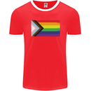 LGBTQ Flag Gay Pride Awareness Day LGBTQ Mens Ringer T-Shirt FotL Red/White