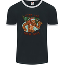 Bigfoot Hide and Seekmas Funny Christmas Mens Ringer T-Shirt FotL Black/White