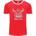 Odin Viking God Warrior Valhalla Norse Gym Mens Ringer T-Shirt FotL Red/White