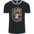 Knights Templar England St Georges Day Mens Ringer T-Shirt FotL Black/White