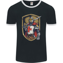 Knights Templar England St Georges Day Mens Ringer T-Shirt FotL Black/White