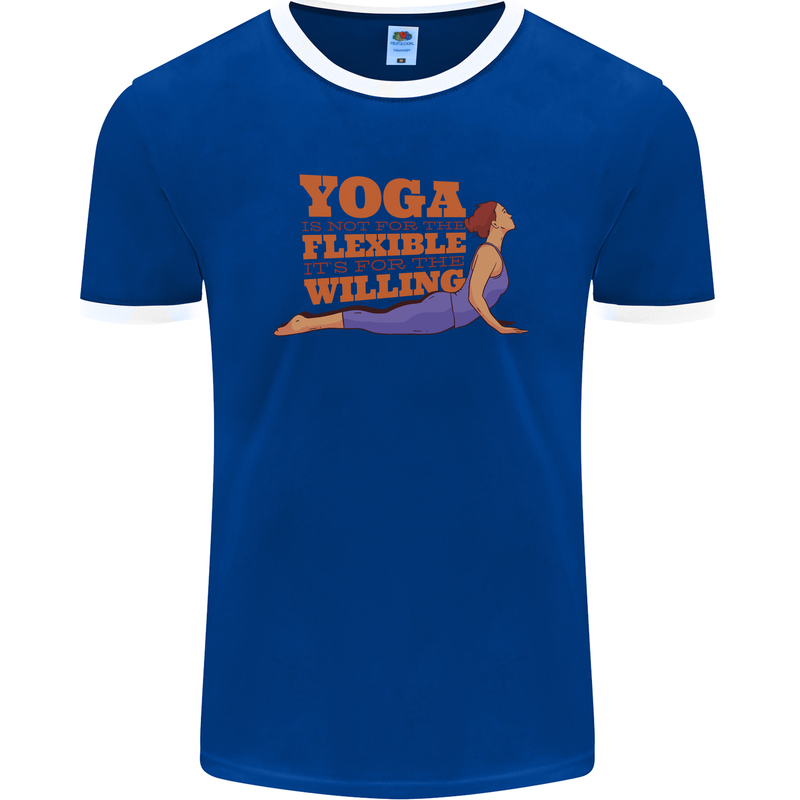 Funny Inspirational Yoga Mens Ringer T-Shirt FotL Royal Blue/White