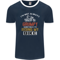 I'm Not Always Grumpy Biker Motorcycle Mens Ringer T-Shirt FotL Navy Blue/White