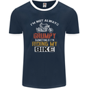 I'm Not Always Grumpy Biker Motorcycle Mens Ringer T-Shirt FotL Navy Blue/White