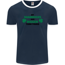 My Shamrocks Funny St. Patrick's Day Boobs Mens Ringer T-Shirt FotL Navy Blue/White