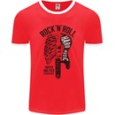 Rock N Roll Forever and Ever Guitar Mens Ringer T-Shirt FotL Red/White