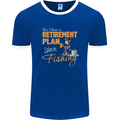 Retirement Plan Fishing Funny Fisherman Mens Ringer T-Shirt FotL Royal Blue/White