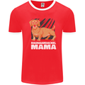 Dogs Rauhaardackel Mama Mens Ringer T-Shirt FotL Red/White