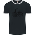 I Love to Ride My Bike Cycling Funny Mens Ringer T-Shirt FotL Black/White