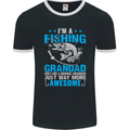 Fishing Grandad Funny Fathers Day Fisherman Mens Ringer T-Shirt FotL Black/White