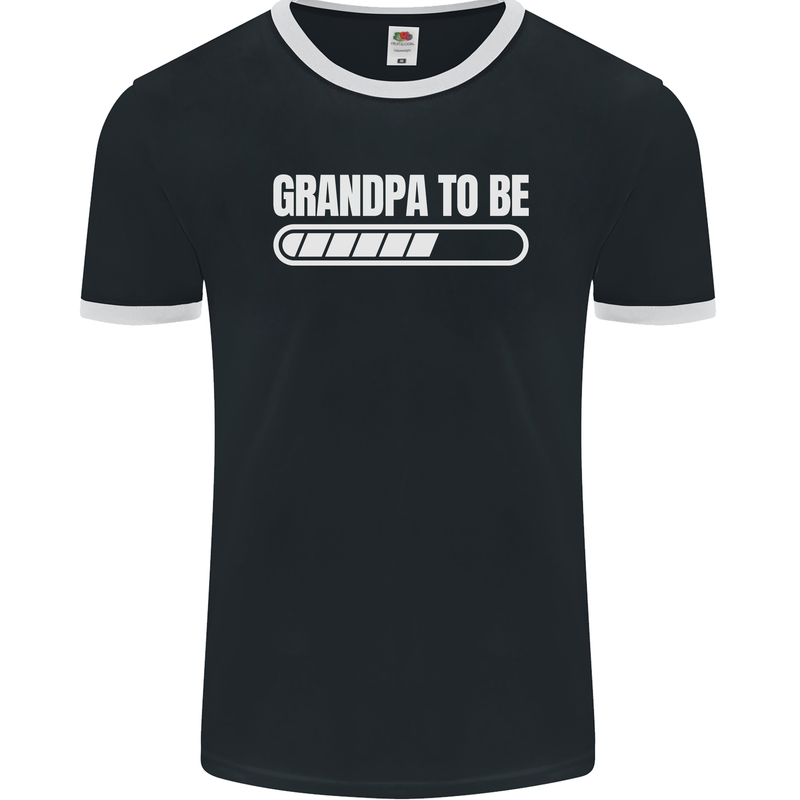 Grandpa to Be Newborn Baby Grandparent Mens Ringer T-Shirt FotL Black/White