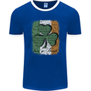 St Patricks Day Shamrock 3 Leaf Clover Mens Ringer T-Shirt FotL Royal Blue/White