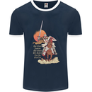 Knights Templar on a Horse Mens Ringer T-Shirt FotL Navy Blue/White