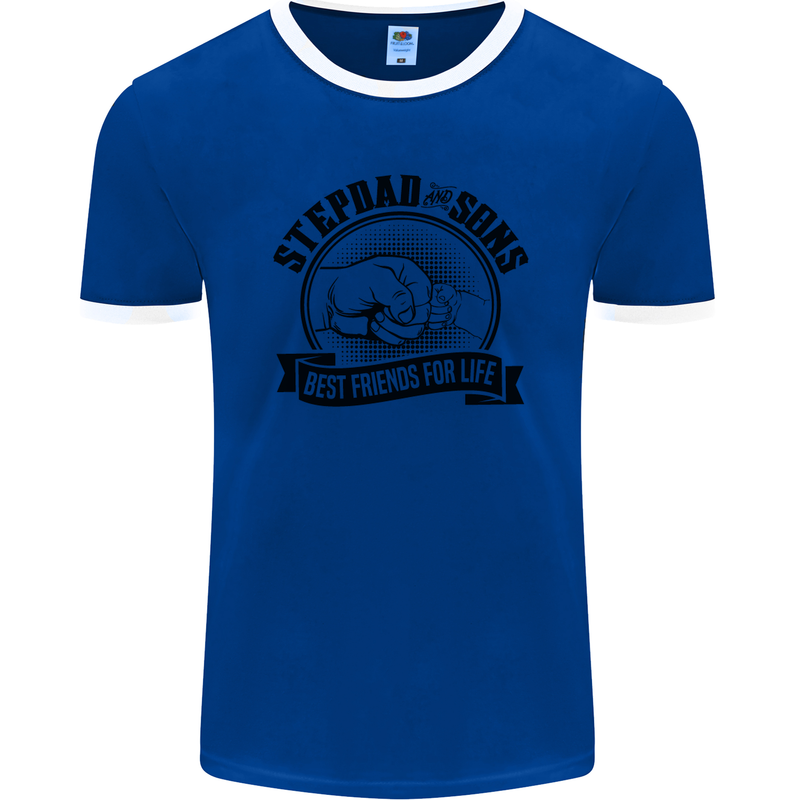 Stepdad & Sons Best Friends Father's Day Mens Ringer T-Shirt FotL Royal Blue/White