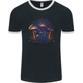 A Trippy Magic Mushroom Forest LSD Mens Ringer T-Shirt FotL Black/White