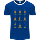 Optimism Pessimism Beer Alcohol Funny Mens Ringer T-Shirt FotL Royal Blue/White