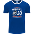 50 Year Wedding Anniversary 50th Rugby Mens Ringer T-Shirt FotL Royal Blue/White