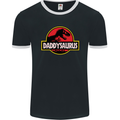 Daddysaurus Funny Father's Day Daddy Mens Ringer T-Shirt FotL Black/White