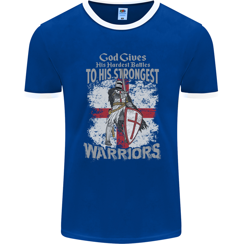 St George Warriors Mens Ringer T-Shirt FotL Royal Blue/White