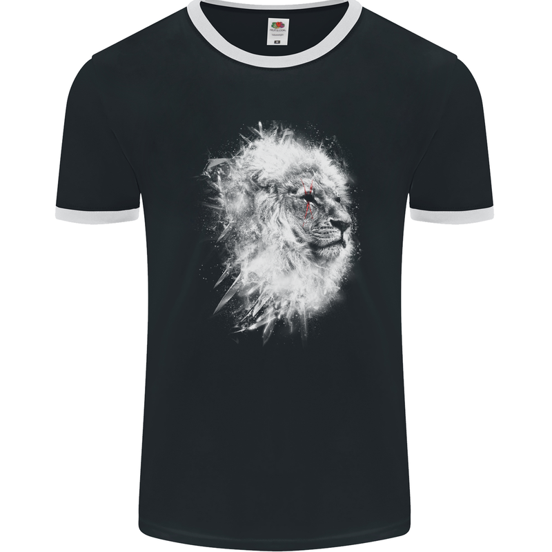 A Lion Mens Ringer T-Shirt FotL Black/White