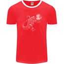 An Argentine Tegu Lizard Mens Ringer T-Shirt FotL Red/White