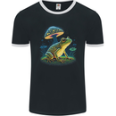 A Trippy Frog Magic Mushrooms LSD Mens Ringer T-Shirt FotL Black/White
