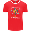 Embrace the Amazing Autism Autistic ASD Mens Ringer T-Shirt FotL Red/White