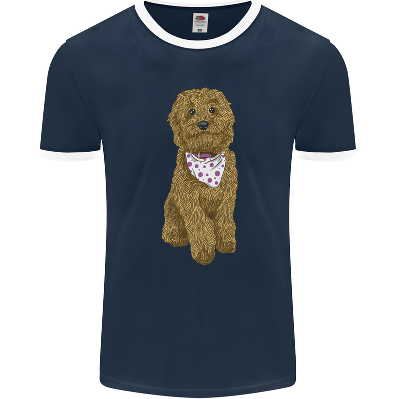 A Doodle Goldendoodle Dog Mens Ringer T-Shirt FotL Navy Blue/White
