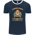 Funny Lazy Couch Potato Watchng TV & Movies Mens Ringer T-Shirt FotL Navy Blue/White
